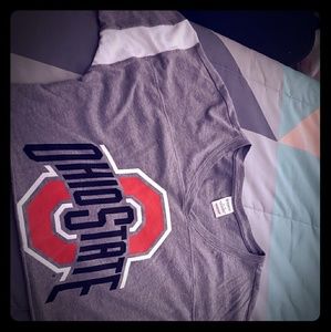 Vs Pink Ohio state buckeyes crop shirt